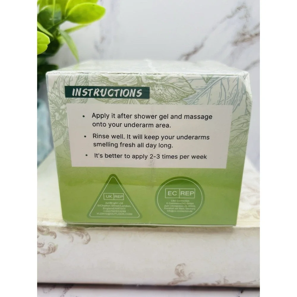 Berlaney Armpit Detox Scrub Peppermint Aloe Vera Walnut‎ Shell Powder 100% Vegan